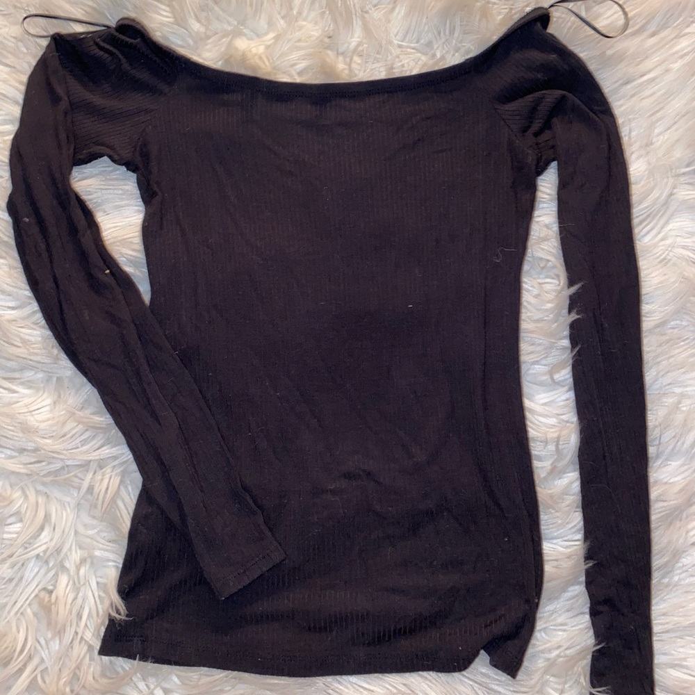 Hollister, off the shoulder, black long sleeve